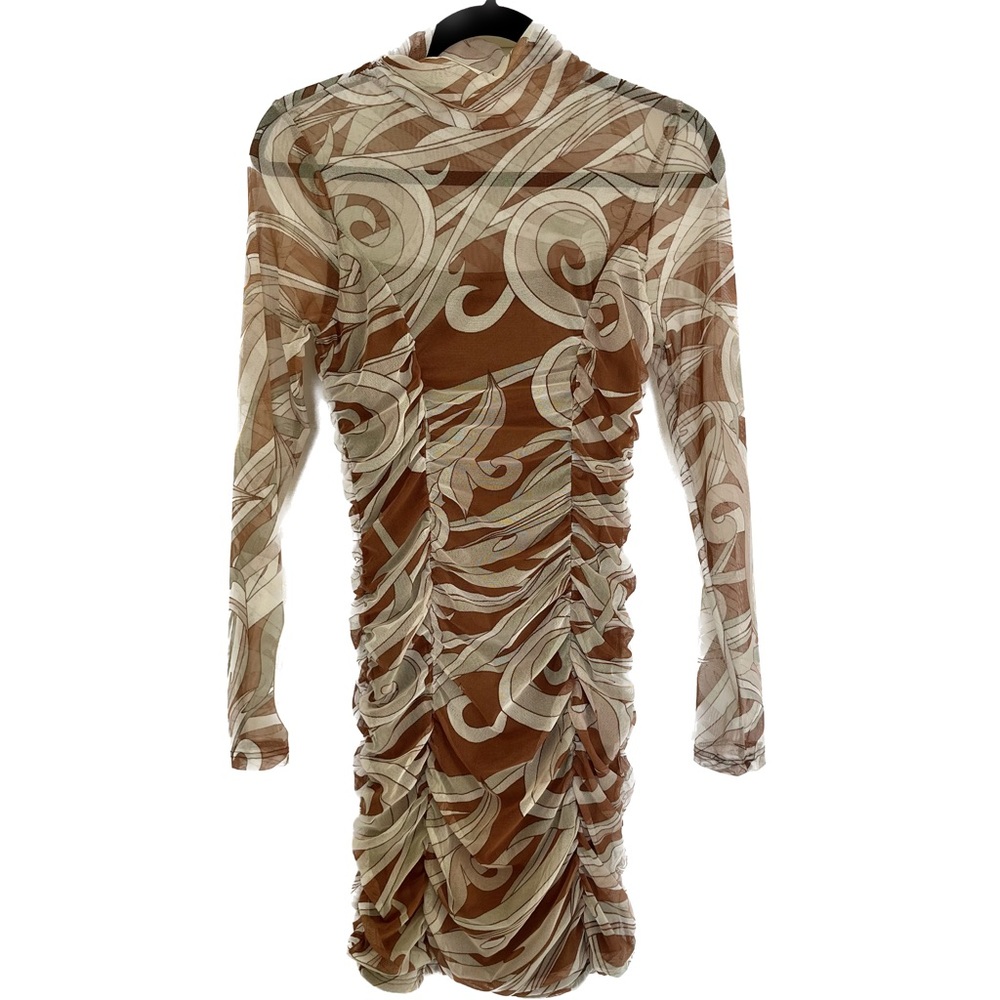 Le Lis Mesh Turtleneck Swirl Print Dress